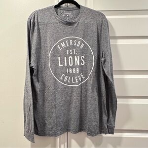 League Emerson Lions Gray Long Sleeve Tee Size XL
